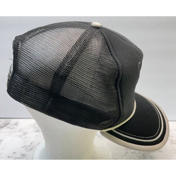 Vintage Idaho Bit & Steel Trucker Hat Mesh Snapback Black State Outline 90s - Picture 6 of 9